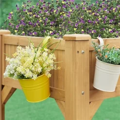 Yaheetech 8-Pocket Wood Elevated Garden Planter With Fabric Liner Light Brown -Outdoor Garden GUEST 85acdefa e3e1 49a1 8e0d 5c3fb690555e