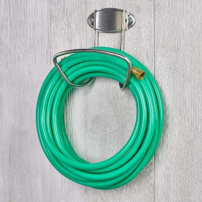 Liberty Garden Stainless Steel Industrial Strength Garden Water Hose Hanger, Holds 175 Fee Of 5/8 Hose 1 Liberty Garden Stainless Steel Industrial Strength Garden Water Hose Hanger, Holds 175 Fee Of 5/8 Hose