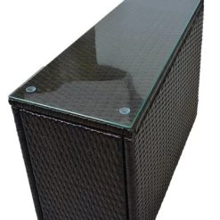 4pc Wicker Half-Moon Patio Set With Cushions - Brown/Beige - GODEER -Outdoor Garden GUEST 89038f7f 5a78 4a81 832e ff09d07a13d7