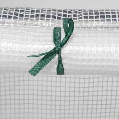 Outsunny Portable Mini Greenhouse With Large Zipper Doors, Outdoor Garden With Water/UV PE Cover, 6' X 3' X 3', White 4 Outsunny Portable Mini Greenhouse With Large Zipper Doors, Outdoor Garden With Water/UV PE Cover, 6' X 3' X 3', White - Image 4