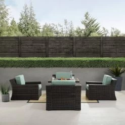 Beaufort 5 Pc Outdoor Wicker Chair Set 4 Chairs With Fire Table Mist/Brown - Crosley 11 Beaufort 5 Pc Outdoor Wicker Chair Set 4 Chairs With Fire Table Mist/Brown - Crosley -Outdoor Garden GUEST 8ad911d0 18e7 48b0 89aa 1ac517cc282d