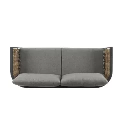 Ashby Loveseat - Gray/Black/Natural - Linon -Outdoor Garden GUEST 8b5c5502 75f9 44ac 998e f1dbb33d1363