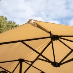 8pc Outdoor Dining Set With Metal Slat Top Table & Wrought Iron Chairs - Black/Beige - Captiva Designs -Outdoor Garden GUEST 8bcd1443 d8be 4218 889b 1bdb210baabc