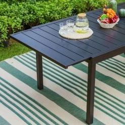 Captiva Designs 9pc Steel Outdoor Patio Dining Set With Extendable Table & Wicker Rattan Chairs With Cushions -Outdoor Garden GUEST 8bf2d57a a6e4 4e04 8baf 0c2d45e913b9