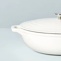 5.3qt Enameled Cast Iron Braiser Sour Cream - Hearth & Hand™ With Magnolia -Outdoor Garden GUEST 8c198140 35a1 4fbe b6a2 f431cc4e8800