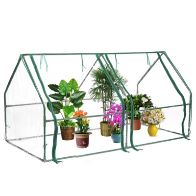 Gardenised Green Outdoor Waterproof Portable Plant Greenhouse With 2 Clear Zippered Windows 11 Gardenised Green Outdoor Waterproof Portable Plant Greenhouse With 2 Clear Zippered Windows - Image 11