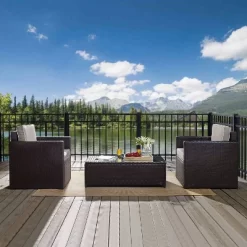 Palm Harbor 3pc All-Weather Wicker Patio Seating Set - Gray Cushions - Crosley -Outdoor Garden GUEST 8cf0ae59 078c 46c7 b017 996b98677cbd