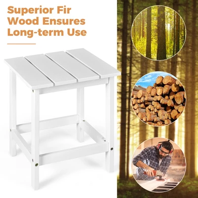 Costway 2PCS Patio Adirondack Chair Side Table Set Solid Wood Garden Deck White 6 Costway 2PCS Patio Adirondack Chair Side Table Set Solid Wood Garden Deck White - Image 6