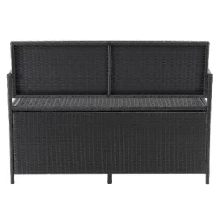 Parksville Patio Storage Bench - Black - CorLiving -Outdoor Garden GUEST 8d852444 2a63 4e45 9421 a7fa839b760f