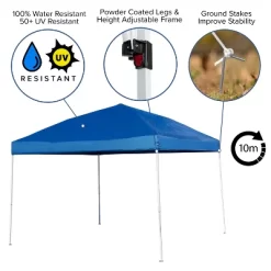Flash Furniture 10'x10' Pop Up Event Canopy Tent With Carry Bag And Folding Bench Set - Portable Tailgate, Camping, Event Set -Outdoor Garden GUEST 8da0308f a9ee 401d a3b4 f883ab16525b