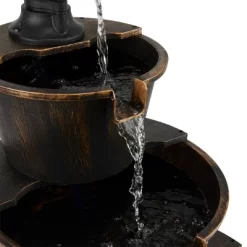 40" Three Tier Pump And Barrels Fountain Brown - Alpine Corporation -Outdoor Garden GUEST 8da95655 48fb 4350 b2a2 60e85a9254bd
