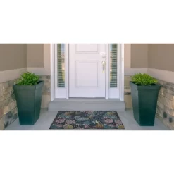 Melling Washable Outdoor Rug Navy/Gold - Linon