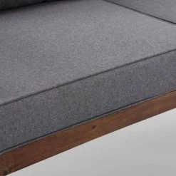 Saybrook Modern Metal And Wood Patio Loveseat - Gray/Dark Brown - Saracina Home -Outdoor Garden GUEST 8ebe81a5 449a 4cda b83f 3d9bc9da3073