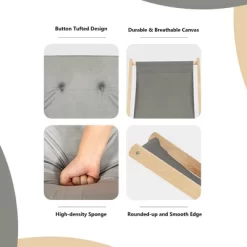 Costway Set Of 4 Foldable Wood Sling Beech Chairs W/ 3 Adjustable Positions&Free Cushion -Outdoor Garden GUEST 8ed15c73 bf48 4fe1 8141 5f8f14603bbd