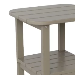 Flash Furniture Newport HDPE 2-Tier Adirondack Side Table - All-Weather - Indoor/Outdoor -Outdoor Garden GUEST 8eef05d8 3a14 4e9f bbfe fabad5253858