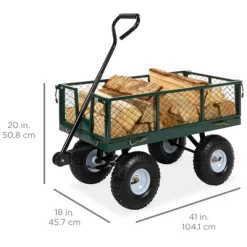 Best Choice Products Heavy-Duty Steel Garden Wagon Lawn Utility Cart W/ 400lb Capacity, Removable Sides, Handle -Outdoor Garden GUEST 8f3f5b90 73b8 49ed 95a3 40a223b4f47c