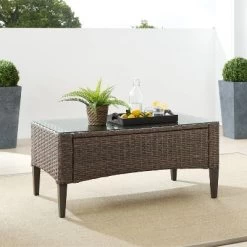 Rockport Outdoor Wicker Coffee Table - Crosley -Outdoor Garden GUEST 8fad95a6 285c 49eb b52b 69d77be3b14c