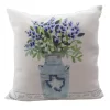 Home Decor Bluebonnets In Vase Pillow - One Pillow 17 Inches - Lone Star Texas Flower - Slbivp - Cotton - Multicolored
