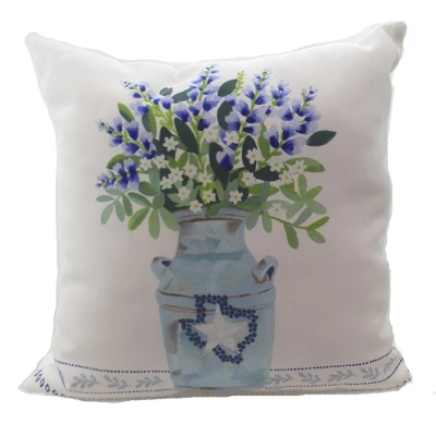 Home Decor Bluebonnets In Vase Pillow - One Pillow 17 Inches - Lone Star Texas Flower - Slbivp - Cotton - Multicolored 1 Home Decor Bluebonnets In Vase Pillow - One Pillow 17 Inches - Lone Star Texas Flower - Slbivp - Cotton - Multicolored