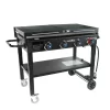 Razor Griddle 37 Inch Outdoor Steel 4 Burner Propane Gas Grill Griddle With Wheels And Top Cover Lid Folding Shelves For Home BBQ Cooking, Black