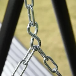 Outsunny 2-Seater Hanging Porch Swing Outdoor Patio Swing Chair Seat With Slatted Build And Chains, 440lbs Weight Capacity -Outdoor Garden GUEST 915e4c27 78d2 45b6 8c44 0ed5a828460f