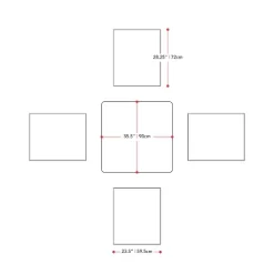 Miramar 5pc Square Wood Patio Bar Height Dining Set - Cinnamon Brown/Black - CorLiving -Outdoor Garden GUEST 91ab6f97 53bf 4ea2 8066 d1d9525bcad3