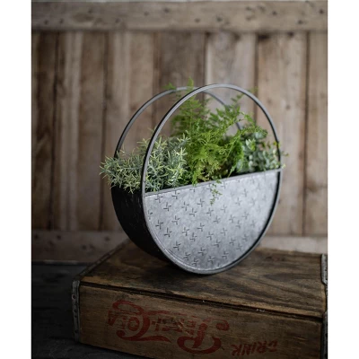 Round Black Metal Wall Planter - Foreside Home & Garden 5 Round Black Metal Wall Planter - Foreside Home & Garden - Image 5