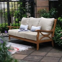 Abbington Teak Patio Sofa With Cushion - Cambridge Casual -Outdoor Garden GUEST 941d701c 36f9 4456 a706 f3eeb7803ef5