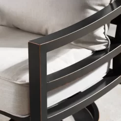 5pc Outdoor Dining Set With 42" Aluminum Square Medallion Design Fire Table & Deep Seating Swivel Rocking Chairs - Oakland Living -Outdoor Garden GUEST 945b0a06 5cf6 45c5 b2ab c87b9561c08c