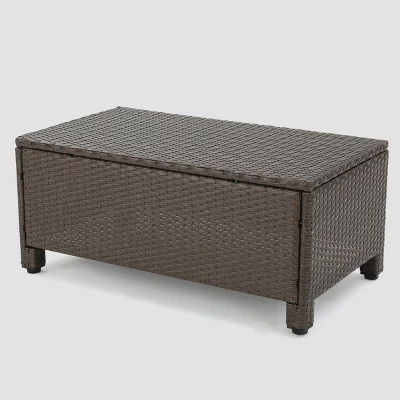 Puerta 5pc Wicker Sofa Chat Set - Brown/Ceramic Gray - Christopher Knight Home 4 Puerta 5pc Wicker Sofa Chat Set - Brown/Ceramic Gray - Christopher Knight Home - Image 4