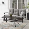2pc Dahlia Outdoor Steel Conversation Set Taupe/Matte Black - Crosley