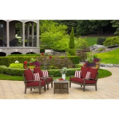 Arden Selections 16" X 16" Outdoor Decorative Throw Pillow Cabana Stripe Ruby -Outdoor Garden GUEST 95bb1139 108d 4d08 9291 ed313f8fbfbf