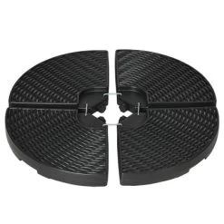 Outsunny 4-Piece 150lb Cantilever Patio Umbrella Base Weights For Offset Hanging Umbrella, Fasteners, Wicker-like HDPE Water Or Sand Weights, Black -Outdoor Garden GUEST 95ce0372 4797 4851 8ba8 eab024a85427