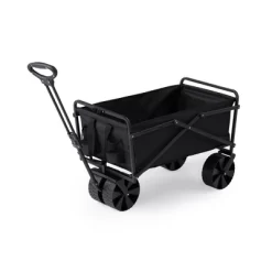 Seina Heavy Duty Steel Collapsible Folding Outdoor Portable Utility Cart Wagon With All Terrain Plastic Wheels And 150 Pound Capacity, Blue/Gray -Outdoor Garden GUEST 979e053d a562 4d32 a3ce 3f76a975ad88