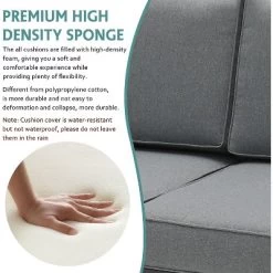 Patio Aluminum Outdoor Loveseat, Patio Sofa Couch Chair With Cushions (Grey) -Outdoor Garden GUEST 97daaa1e fafd 4d07 aa4c 5b4294ee214c 1