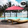 Outsunny 4-Piece 150lb Cantilever Patio Umbrella Base Weights For Offset Hanging Umbrella, Fasteners, Wicker-like HDPE Water Or Sand Weights, Black