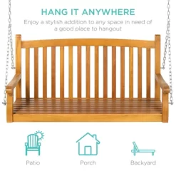 Best Choice Products 48in Wooden Curved Back Hanging Porch Swing Bench For Patio, Deck W/ Mounting Chains 11 Best Choice Products 48in Wooden Curved Back Hanging Porch Swing Bench For Patio, Deck W/ Mounting Chains -Outdoor Garden GUEST 98ab2c73 9828 4a24 97e1 3d81bb25622b