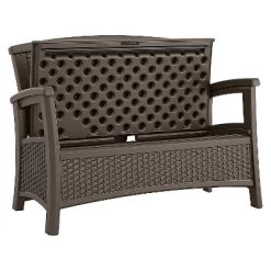 Suncast ELEMENTS Resin Patio Storage Loveseat - Java