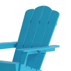 Emma And Oliver Set Of 4 Adirondack Chairs With Cup Holders, Weather Resistant HDPE Adirondack Chairs -Outdoor Garden GUEST 98da8e50 e721 4e10 8eb1 d8e7e3aed879
