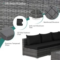 Costway 7PCS Patio Rattan Furniture Set Sectional Sofa Cushioned Garden 18 Costway 7PCS Patio Rattan Furniture Set Sectional Sofa Cushioned Garden -Outdoor Garden GUEST 998fd1dd bacf 4bc6 b947 ee7e2ce329f0