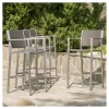Cape Coral 4pk All-Weather Wicker/Metal Patio Barstools - Gray - Christopher Knight Home