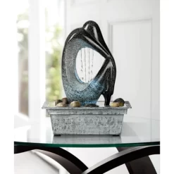 John Timberland Modern Tabletop Water Fountain With LED Light 10" Silhouette For Indoor Table Top Desk -Outdoor Garden GUEST 9b90663c e395 4741 86ec 66c062a207a9