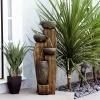 40" Cascading Mossy Jars Stone Resin Fountain With LED Lights Gray - Alpine Corporation