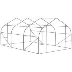 Outsunny 9.8' X 11.4' X 6.8' Outdoor Walk-In Tunnel Greenhouse Hot House With Roll-up Windows, Zippered Door, PE Cover, Green -Outdoor Garden GUEST 9c4e0fab 5930 4d86 bce1 99ba63b6d26f