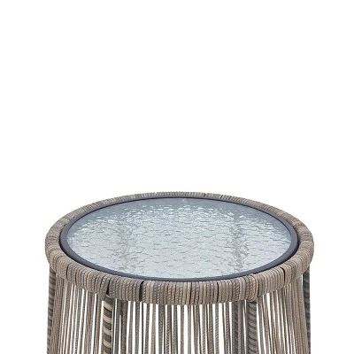 Barton 3PCS Outdoor Patio Wicker Chat Conversation Bistro Chairs And Side Table With Cushion Seat, Light Grey/Beige 2 Barton 3PCS Outdoor Patio Wicker Chat Conversation Bistro Chairs And Side Table With Cushion Seat, Light Grey/Beige - Image 2