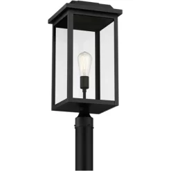 John Timberland Eastcrest Modern Outdoor Post Light Textured Black 22 1/2" Clear Glass Panels For Exterior Barn Deck House Porch Yard Patio Outside -Outdoor Garden GUEST 9d20701c d1d6 4361 bb7b 1031be16626d