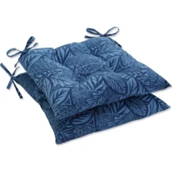 Outdoor/Indoor Tufted Seat Cushions Blue - Pillow Perfect -Outdoor Garden GUEST 9d327875 3c6f 4553 b868 e33e252f0276