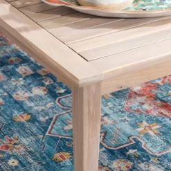 Linon 4pc Melita Acacia Sectional & Coffee Table Beige -Outdoor Garden GUEST 9e5a6954 dbbd 4c85 9a1d 55aecce5260e