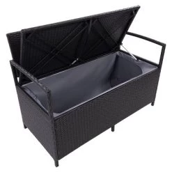 Parksville Patio Storage Bench - Black - CorLiving -Outdoor Garden GUEST 9e890aca df9b 4944 bac2 33c672c2b60c