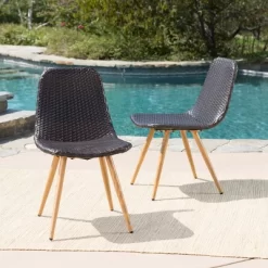 Gila 2pk Wicker Dining Chairs - Christopher Knight Home -Outdoor Garden GUEST 9fe0c4a2 2a5f 4ba1 9398 b276ccf8e471